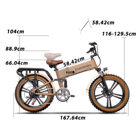 Bicicleta eléctrica todoterreno Zhengbu, 400W, 10Ah