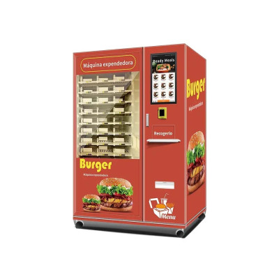 Máquina expendedora de hamburguesas calientes con refrigeración