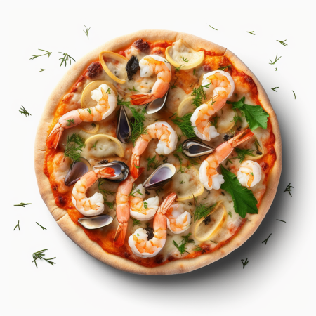Seafood pizza